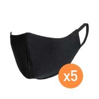 5 x Qubo Face Mask Черная Маска защитная многоразовая 100% хлопок